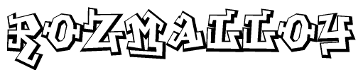 The clipart image features a stylized text in a graffiti font that reads Rozmalloy.