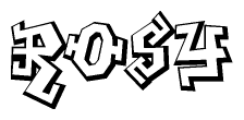The clipart image features a stylized text in a graffiti font that reads Rosy.