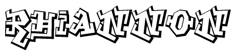The clipart image features a stylized text in a graffiti font that reads Rhiannon.