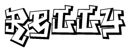 The clipart image features a stylized text in a graffiti font that reads Relly.