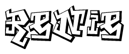 The clipart image features a stylized text in a graffiti font that reads Renie.