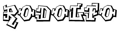 The clipart image features a stylized text in a graffiti font that reads Rodolfo.