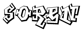 The clipart image features a stylized text in a graffiti font that reads Soren.