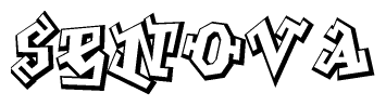 The clipart image features a stylized text in a graffiti font that reads Senova.