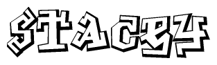 The clipart image features a stylized text in a graffiti font that reads Stacey.