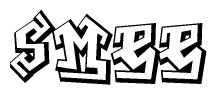 The clipart image depicts the word Smee in a style reminiscent of graffiti. The letters are drawn in a bold, block-like script with sharp angles and a three-dimensional appearance.