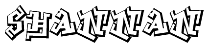The clipart image features a stylized text in a graffiti font that reads Shannan.