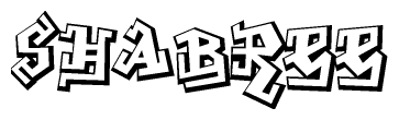 The clipart image features a stylized text in a graffiti font that reads Shabree.
