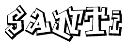 The clipart image features a stylized text in a graffiti font that reads Santi.