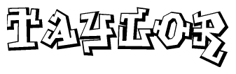 The clipart image features a stylized text in a graffiti font that reads Taylor.