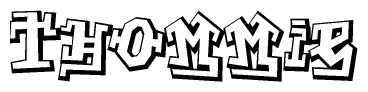 The clipart image features a stylized text in a graffiti font that reads Thommie.