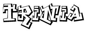 The clipart image features a stylized text in a graffiti font that reads Trinia.