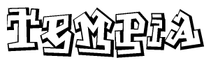 The clipart image features a stylized text in a graffiti font that reads Tempia.