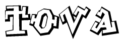 The clipart image features a stylized text in a graffiti font that reads Tova.