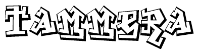 The clipart image depicts the word Tammera in a style reminiscent of graffiti. The letters are drawn in a bold, block-like script with sharp angles and a three-dimensional appearance.