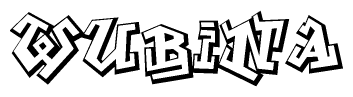 The clipart image features a stylized text in a graffiti font that reads Wubina.