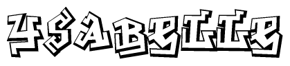 The image is a stylized representation of the letters Ysabelle designed to mimic the look of graffiti text. The letters are bold and have a three-dimensional appearance, with emphasis on angles and shadowing effects.
