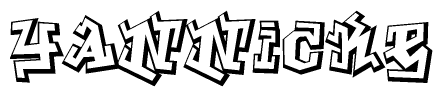 The clipart image features a stylized text in a graffiti font that reads Yannicke.