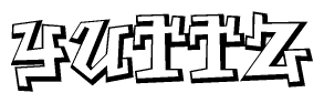 The clipart image features a stylized text in a graffiti font that reads Yuttz.