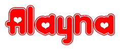 Alayna Word with Heart Shapes