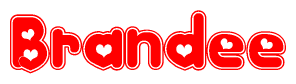 Red and White Brandee Word with Heart Design