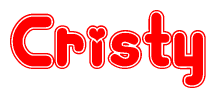 The image displays the word Cristy written in a stylized red font with hearts inside the letters.
