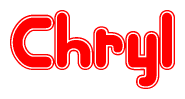 Red and White Chryl Word with Heart Design
