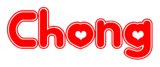 Chong Word with Heart Shapes
