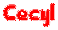 The image displays the word Cecyl written in a stylized red font with hearts inside the letters.