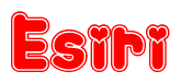 The image displays the word Esiri written in a stylized red font with hearts inside the letters.
