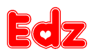 The image displays the word Edz written in a stylized red font with hearts inside the letters.