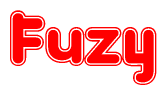 The image displays the word Fuzy written in a stylized red font with hearts inside the letters.