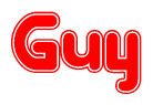 The image displays the word Guy written in a stylized red font with hearts inside the letters.