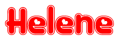 The image displays the word Helene written in a stylized red font with hearts inside the letters.