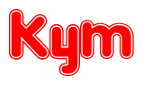 The image displays the word Kym written in a stylized red font with hearts inside the letters.