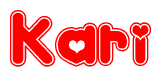 Kari Word with Heart Shapes