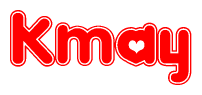 Red and White Kmay Word with Heart Design