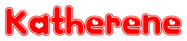 The image displays the word Katherene written in a stylized red font with hearts inside the letters.