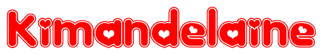 The image displays the word Kimandelaine written in a stylized red font with hearts inside the letters.