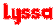 The image displays the word Lyssa written in a stylized red font with hearts inside the letters.
