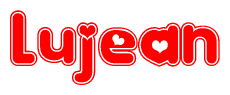   The image displays the word Lujean written in a stylized red font with hearts inside the letters. 