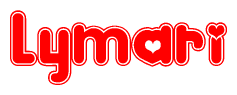 The image displays the word Lymari written in a stylized red font with hearts inside the letters.