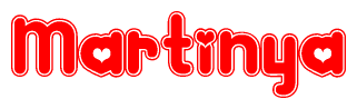 The image displays the word Martinya written in a stylized red font with hearts inside the letters.