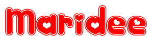   The image displays the word Maridee written in a stylized red font with hearts inside the letters. 