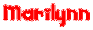 The image displays the word Marilynn written in a stylized red font with hearts inside the letters.
