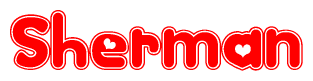 The image displays the word Sherman written in a stylized red font with hearts inside the letters.