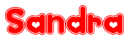The image displays the word Sandra written in a stylized red font with hearts inside the letters.