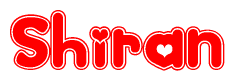 The image displays the word Shiran written in a stylized red font with hearts inside the letters.