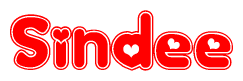 Sindee Word with Heart Shapes