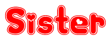 Sister Word with Heart Shapes